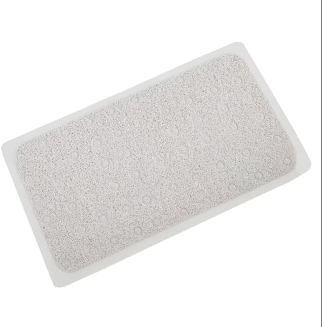 SEDLAV Textured Loofah PVC Bathtub Mat with Suction Cups White