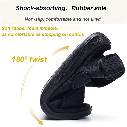 W&LESVAGO Women's Diabetic Slippers, Soft Breathable Fish Mouth Flatform Sandals, Wide Width Adjustable Edema Shoes for Elderly4