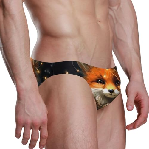 Men's Cute Fox Animal Swim Briefs Bikini Swimsuit S 202a02843
