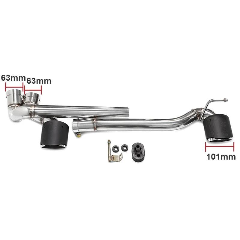 Embout d'échappement pour BMW E90 E92 318i 320i double sortie argent - 6