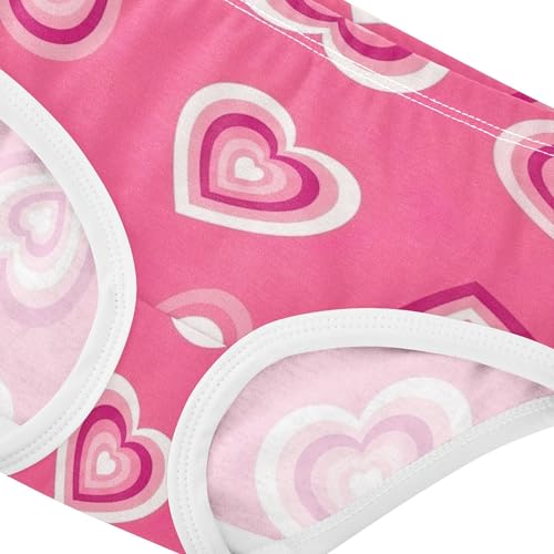 Toddler Underwear Floral 2t Cotton Panties for Girl Fancy Kids Briefs Undies Retro Concentric Heart Pink4