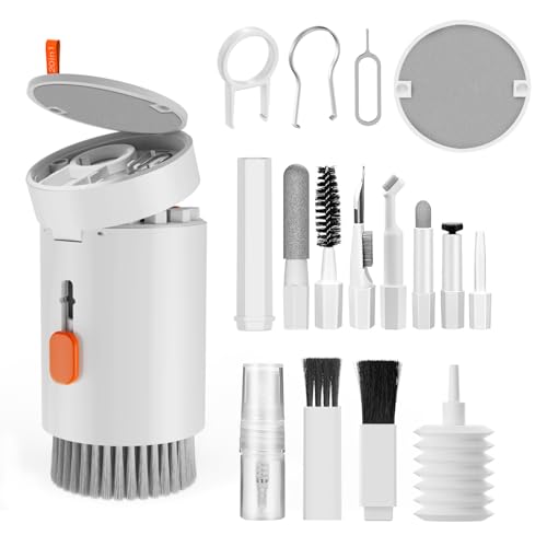 MOXYOY Kit de limpeza de teclado para ecrã portátil, kit de limpeza de Airpod 20 em 1, limpador de ecrã, kit de escova de limpeza multifuncional para computador, AirPods, câmaras