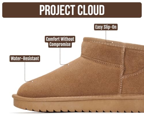 Image of Project Cloud 100% Genuine Leather Comfortable Womens Ankle Boots | Water Resistant Memory Foam Insole Winter Shoes - Trendy Footwear Outdoor Fall Shoes for Women - Winter Boots for Women