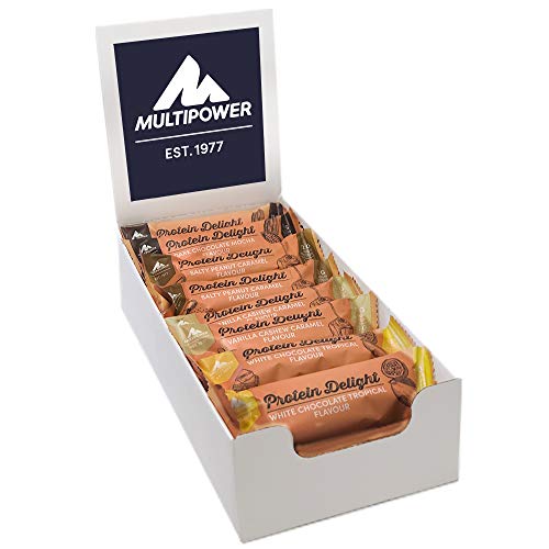Protein Delight Mix Box, 18 x 35 g Protein Riegel Box (630 g) - Leckerer Energieriegel - 4 Geschmacksrichtungen