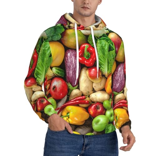 Sweat à capuche homme imprimé fruits sweat-shirt coton casual mode automne