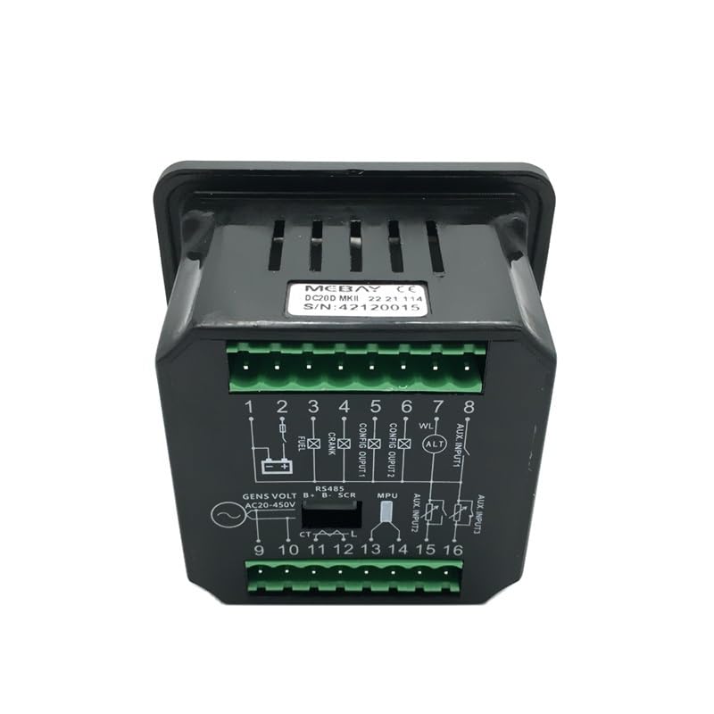 Mebay DC20D MKII Generator Control Module DC20D Small Diesel Genset Controller Panel USB Programmable PC Connection Automatico (Color : DC20D MKII)