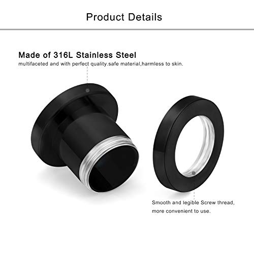 Lcolyoli Screw Fit Ear Gauges Kit Surgical Steel Tunnel Expander Earrings Earlobe Plugs Stretching Body Piercing Jewelry Set for Women Men 14G-00G 8 Pairs2