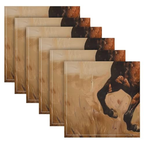 Servilletas de Tela ALAZA Running Horse Set 6 20x20 in miniatura 2