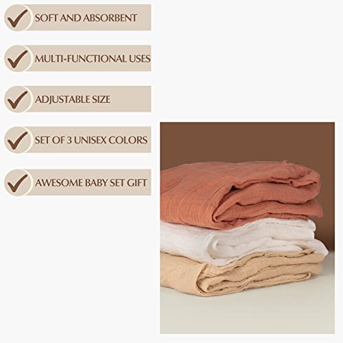 Muslin Changing Pad Cover Unisex, Solid Color Muslin Baby Changing Mats For Boys & Girls, 100% Cotton 3-Pack Breathable And Skin-Friendly Changing Table Covers, Large #TOP2