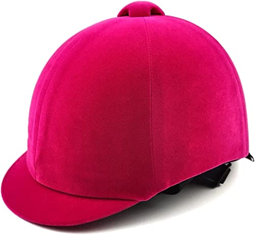 TentHome Sombrero de equitación casco ecuestres de terciopelo para niño niño niño niña (53 cm, rosa)