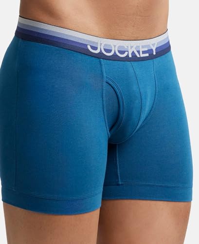 Image of Jockey ZN03 Men's Super Combed Cotton Elastane Stretch Solid Boxer Brief with Ultrasoft Waistband