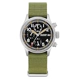 TACTICAL FROG Militado - Cronografo militare da uomo, 39 mm, con vetro zaffiro VK61/VK67, orologio da polso al quarzo luminoso, impermeabile fino a 100 m, con cinturino in nylon, Nero , VK67 / C3