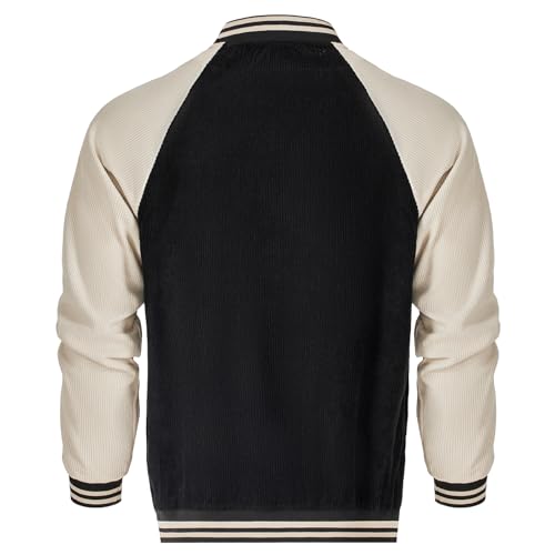 Men's Varsity Jacket Casual Baseball Bomber Jackets Buckle Style Relax Fit4