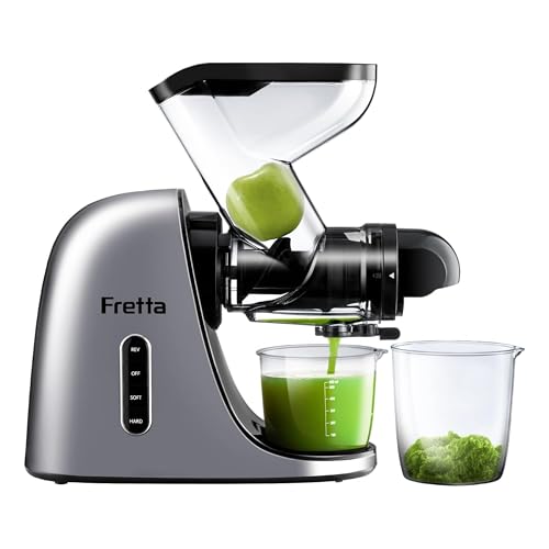 Fretta Licuadora prensado en frío,Extractor de zumos y verduras,Cold press slow juicer machine...