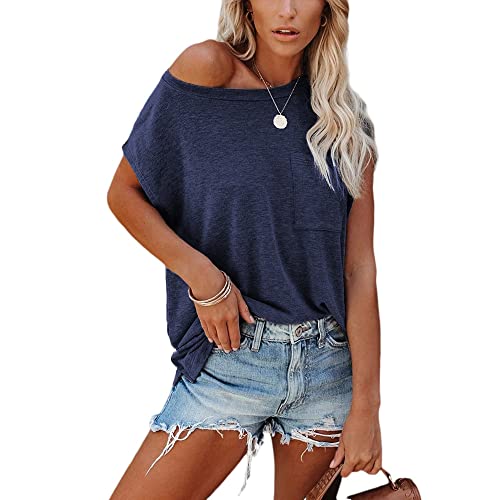 Image of CNFUFEN Short /Long Sleeve T Shirts for Women Fashion Casual Summer Lightweight Solid Trendy Tops
