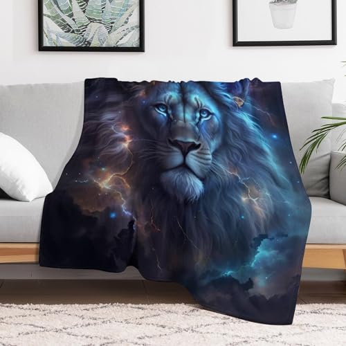 Manta de sofá con diseño de león para tardes de cine en casa 3