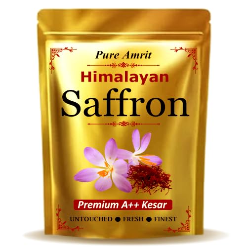 Original Kashmiri Saffron | Ultra Premium A+++ Grade Quality, Mongra Kesar for Biryani, Beauty, Improved Health and Tilak | Handpicked from Pampore Top Hills | World’s Rare Kesar, Feel Luxurious