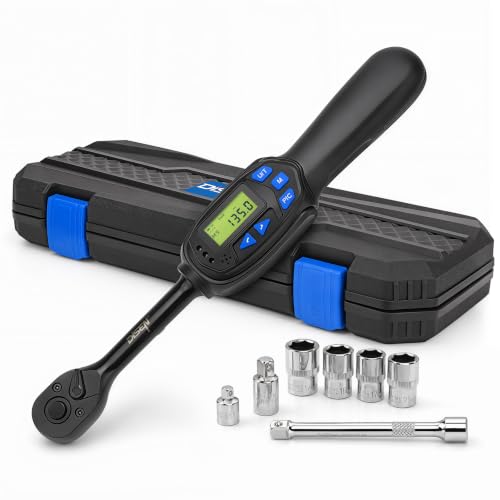 DISEN-8PCS-38-Digital-Torque-Wrench-68-135-Nm-5-Sockets-Adapters-Kit DISEN 8PCS 3/8" Digital Torque Wrench 6.8-135 N.m 5 Sockets Adapters Kit - Image 1
