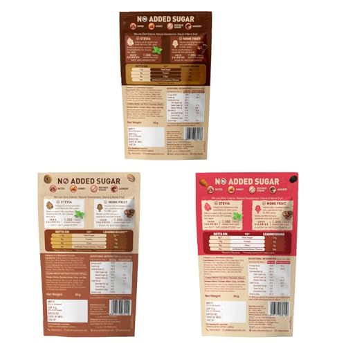 Image of Notta Sin Triple Delight - MilChocs, MilBites & Millet Muesli FNS | Made with Millets | No Added Sugar: Contains 0 Calorie Natural Monk Fruit & Stevia | High Protein | High Fiber |60g*3