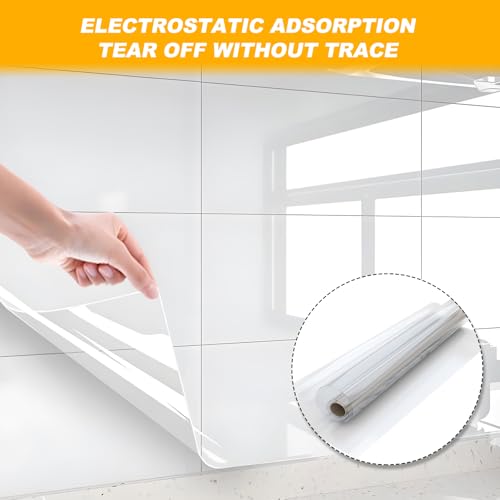 SenZee Wandschutzfolie Selbstklebend Klebefolie Transparent 30cm×400cm Wandfolie Selbstklebende Folie Abwaschbar Schutzfolie für Wand Möbel Bücher