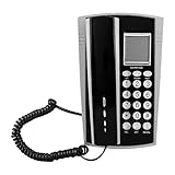 Kabelgebundenes Telefon, Telefonerweiterung Telefonanrufer mit Blitzfunktion, Anrufbeantworter Unterstützung Wandbehang und flacher Desktop(schwarz)
