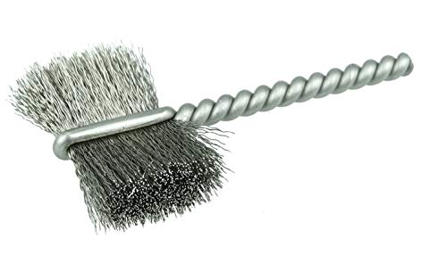 Image of Weiler 21058 1 inch Power Tube Brush, .005 inch Stainless Steel Wire Fill, 5 /8 inch Brush Length, Made in The USA (Pack of 10)