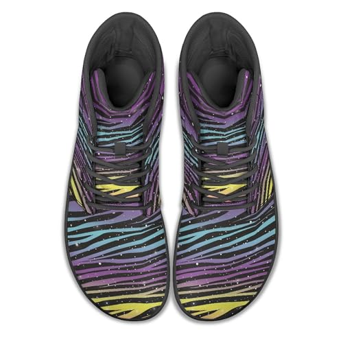 Image of Fashion Print Womens Mens High Top Barefoot Sneakers Flat Shoes
