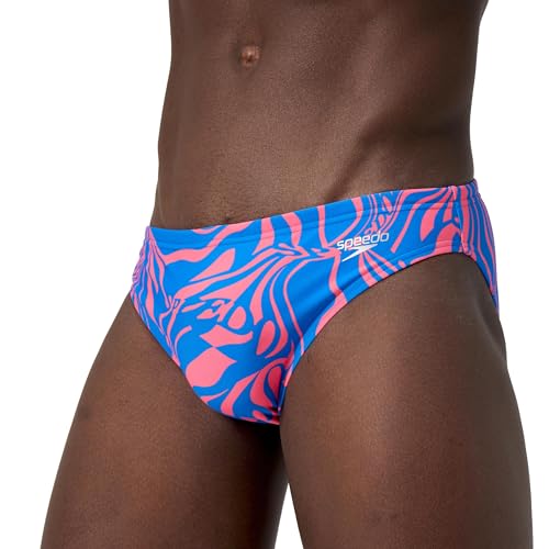 Speedo Herren Beachstar Badehose mit Print 5 cm | Statement Style | Flexibles Material | Strandmode Schwimmbekleidung, Rot, 32