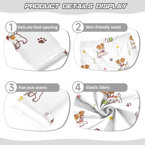 Jack Russell Puppy Girls Leggings,Workout Leggings for Girls Toddler Athletic Legging Size for 3-10T3