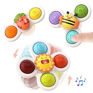 Fidget Toys Baby Toys Sensory Toys Suction Cup Spinners Bath Toys Spinning Top for Toddlers Kids Infant Autistic…