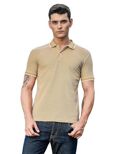 Image of Thomas Scott Men's | Solid | Knitted | Polyster Blend | Knitted | Polo | Ribbed Sleeve | Short Sleeve | Tshirt for Men