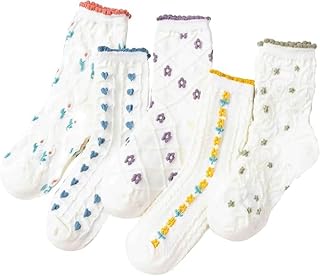 Calcetines casuales con estampado floral para mujeres, adolescentes y niñas, calcetines vintage con volantes de flores, estilo cottagecore