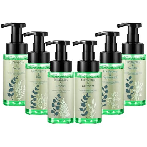 6 Pack Eucalyptus Foaming Hand Wash with Pump Moisture 8.75 oz