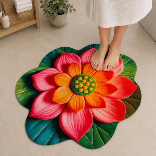 Image of Roseate Rubber Anti Skid (60x60 cm) Super Water Absorbent Mats for Home /Bathroom /Bedroom /Kitchen /Floor Mat (D8) Pack of 1
