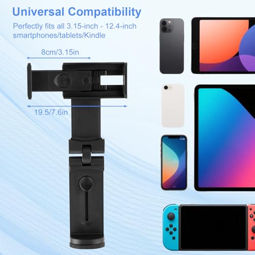 BOXOB Universal Flugzeug Tablet Halter, Freihändiger Verstellbarer Reiseessentieller Tablet Halter für Flüge mit 360°Rotation Kompatibel mit iPad/Galaxy Tabs (Alle 3,15 - 12,4)