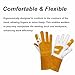 BE-TOOL Welding Gloves, Fire/Heat Resistant Leather Welding Gloves for Mig,Tig Stick BBQ Grill Fire Place, Wood Stove, Extended Long, Brown-White