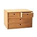 Produktbild Kirigen Holz Schreibtisch-Organizer mit Schubladen Heimarbeitsplatz Bürobedarf Holz Aufbewahrungsbox Regalkasten Regalkasten Halter Schminkkasten mit 4 Schubladen Natur