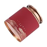 Alipis Runde Große Luftdichte Metalldose zur Teebewahrung Verschließbarer Roter Tinplate teebehälter für Zuhause Party und Teegeschäfte Langlebige Elegante Teedose