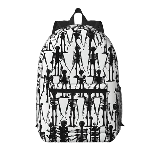 Sac à dos d'école léger EdWal contre la fatigue avec poche et motif crâne floral noir