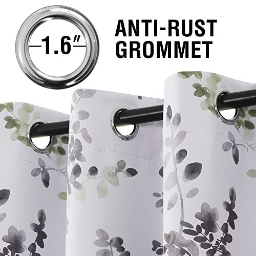 H.Versailtex PART-P2HVSS-GREYSAGE-5263 Floral Curtains For Living Room Darkening 63 Inch Long Bedroom Curtains Thermal Insulated Curtains Grommet Top Window Curtains, 2 Panels, Vintage Classical Floral Printing Grey And Sage thumb #2