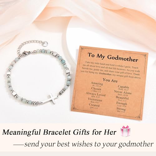 Image of Religious Cross Bracelet for Women Girls, Christian Gifts for Daughter Granddaughter Sister in Christ Friend Niece on Birthday Christmas Easter Valentines Day Graduation