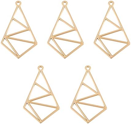 PandaHall Alloy Open Back Bezel Pendants Hollow Frame Pendant for DIY Resin Jewelry Making