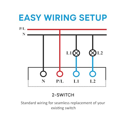 Image of SmartLife Modular 2 Gang Touch Switch (Black) | 16amp Each | WiFi + BLE | Premium Glass Finish | Compatible with Alexa, Google Assistant, HA, IFTTT & SmartLife App | Fits Roma & Similar Plates