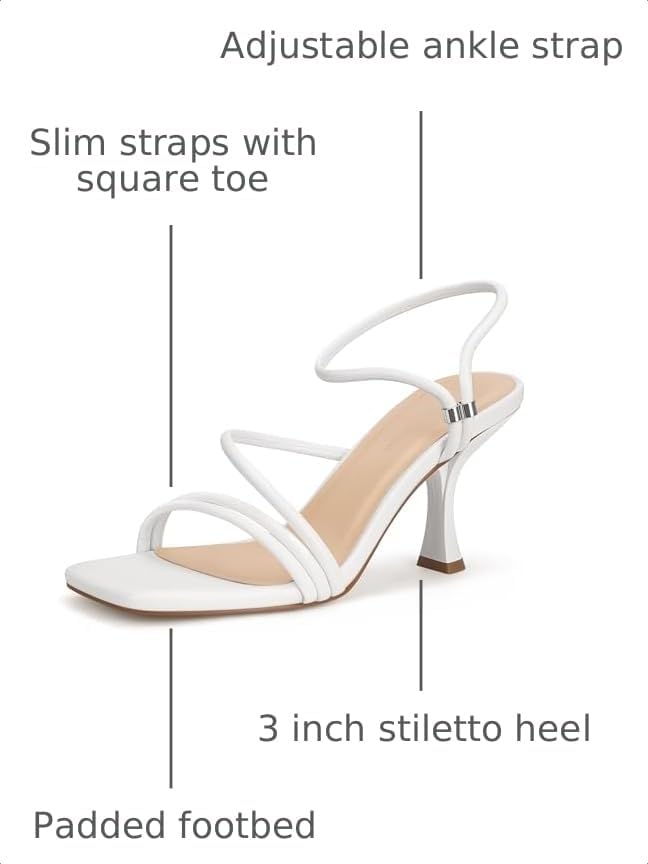 Women's Strappy Kitten Heels Square Open Toe Sandals Party Wedding Ankle Strap Shoes thumbnail