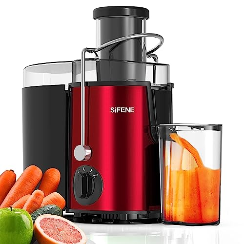 Juicer Machines, Sifene 500W Big Mouth Centrifugal Juicer, Juice Extractor Maker For Vegetable And Fruit With 3-Speed Setting, Easy To Clean, Bpa Free (Red) #TOP25