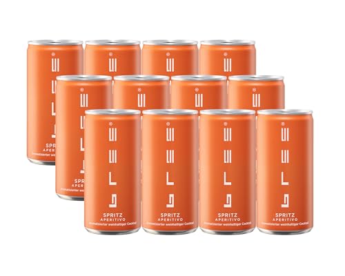 Bree Spritz Aperitivo (12 x 0,2l) – erfrischender Aperitif mit bittersüßer Note und fruchtiger Orange, idealer Party-Drink für unterwegs – eiskalt aus der Dose genießen