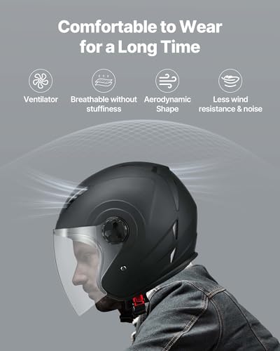 VEVOR 3/4 Open Face Helmet