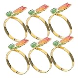 TOYZFRIENDY 6 Piezas Hebilla de servilleta metálica Hermosos Soportes de servilletas Decoración de la Mesa de Fiesta