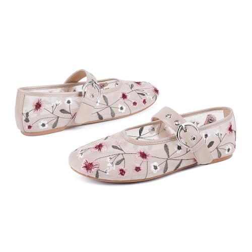 Image of Gothictor Women's Mesh Ballet Flats Round Toe Leopard Mary Jane Shoes Women | Cushioned Comfort, Easy to Style, Buckle Strap, Cheetah Print, Ballerina, Breathable, Wide Width, Non-Slip, Dressy Casual