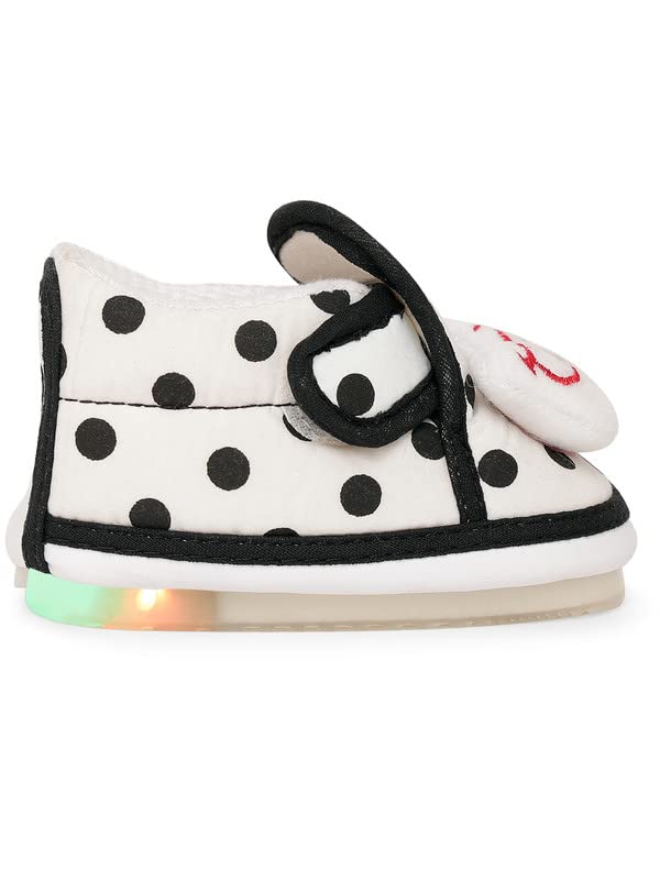 CHIU Led Chu-Chu Black Polka Print Shoes with Double Strap for Baby Boys & Baby Girls (for 12-15 Months, 15-18 Months, 18-21 Months, 21-24 Months) 3